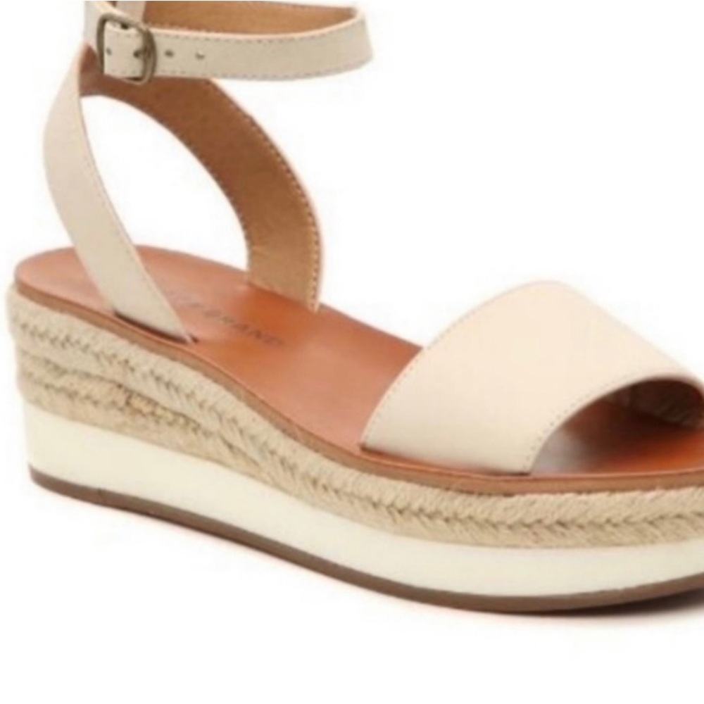 Lucky Brand Jeneka Leather Platform Espadrilles Strappy Sandals